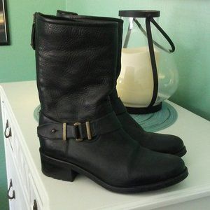 Black Fabianelli Motorcycle Style Boots